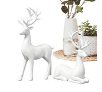 Generico Desk Elk Sculpture Reindeer Tabletop Decor,2 Pieces Festive Decoration Christmas Deer Sculpture for Winter Indoor Party Desktop Bookshelf Mantel Entryway Dining Table Living Room Bedroom
