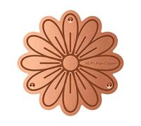 Generico Disque de bain en cuivre avec fleurs - 0,6 mm d'épaisseur 10 cm | pour purificateur d'eau naturel support à 3 points, fontaine de jardin extérieure pour le nettoyage des algues |