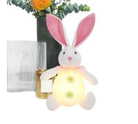 Genérico Easter Light Up Bunny, Handmade LED Stuffed Animal Sleep Companion, Glowing Plush Toy for Girls, Kids, Desktop Holiday Decoration for Bedroom, Nursery, Easter Basket