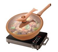 Genérico En fer avec couvercle | Petite poêle | de casserole | Énergie, fer à repasser, cuisson à la vapeur et cuisson tout en 1, Woks à frire à fond plat, grande poêle