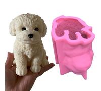 Generico En silicone pour chiot assis, mignon en résine pour chiens - pour chiots de gâteau Fondant pour fusion pour bricolage produisant de l'argile en argile