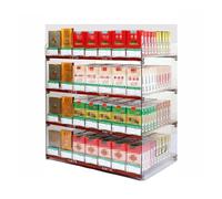 Generico Espositore per sigarette a più livelli, ideale per negozi al dettaglio, supermercati, Bar e caffetterie. Facile installazione, trasparente, 75x28,4x69 cm.