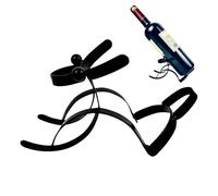 Generico Étagère à bouteilles de vin à poser | Support pour bouteilles en métal avec motif chien abstrait | Support pour vin contemporain | pour maison, cuisine, salon, bar, garde-manger