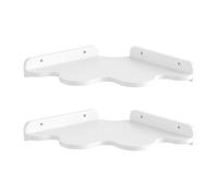 Generico Étagère d'angle - Bibliothèque ańgolo | Support pour , étagères avec angles ondulés flottants à deux niveaux en forme de corde avec trous pour corde, design blanc élégant, chambre à
