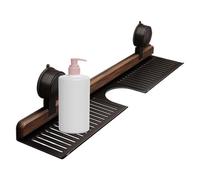 Generico Étagère de douche murale sans trous | Étagère de rangement résistante sans perçage pour cuisine, appartement, dortoir, camping-car et
