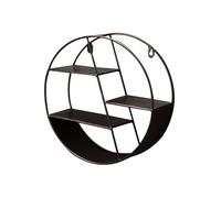 Generico Étagère murale ronde - fer forgé | étagère flottante circulaire de 11 pouces 700 g, structure métallique minimaliste et créative améliore l'organisation pour et la décoration