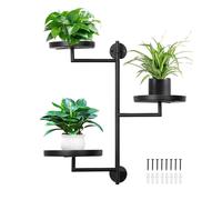 Generico Étagère pour plantes murale et fenêtre | Support métallique à trois niveaux résistant | Support de pots d'intérieur pour escalier | pour bibliothèque, salon, chambre à café, amoureux du vert
