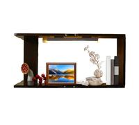 Genérico Étagères d'angle murales avec étagère en bois économisant de l'espace : étagère d'angle avec LED, pour bureau à domicile, studio, salon, chambre