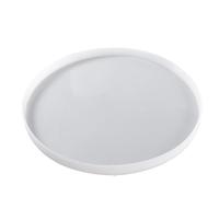 Generico Grand moule de table rond en résine avec 3 pieds à bords lisses et moule pour planche à découper tactile, décoration de la maison