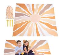 Genérico Grande couverture de plage pliable et sèche rapidement 210 x 200 | Drap de plage anti-arène extérieur pour extérieur, camping, voyage, été, pelouse, jardin, cour, parc pour femmes, hommes