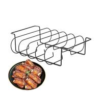 Genérico Grille à côtes pour grille : cadre de grille en acier inoxydable, support pour viande avec plusieurs fentes, structure résistante à la chaleur, outil de préparation adapté pour