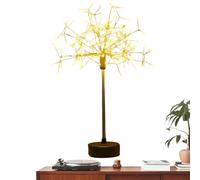 Generico Lampe à fleurs avec nid - Décorative 29 x 9,5 cm, cuivre, pliable, mini LED argentée, alimentée par USB à piles, décorations en blanc chaud, lumière florale