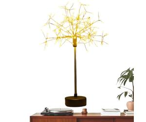 Generico Lampe à fleurs avec nid - Décorative 29 x 9,5 cm, cuivre, pliable, mini LED argentée, alimentée par USB à piles, décorations en blanc chaud, lumière florale