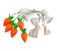 Generico Lampe lapin mignonne LED réglable alimentée par piles - Guirlande lumineuse décorative pour intérieur et extérieur - Pour maison, chambre, salon, étagère, fenêtre, jardin, balcon, vacances