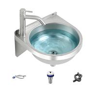 Generico Lavabo de 12 pouces | Acier inoxydable 304 - Robinet combiné | Lavabo monotrou pour salle de bain cuisine maison bar hôtel buanderie salle de bain moderne lavage à la main