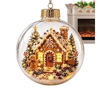 Genérico Light Up Christmas Ornaments Lighted Pendant Party Supplies | Glowing Christmas Diorama Ornement | Clear Lighted Holiday Pendant | Mini Holiday Scene Light-Up | For Winter Indoor Outdoor