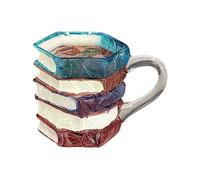 Generico Livres empilés de 200 ml thermiques avec effet vieilli | Tasse à café en forme de livre 3D avec poignée pour hommes, écrivains, bibliothèques, lecteurs, amateurs de lecture, Noël