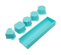 Generico Lot de 5 moules à cake pop - Emporte-pièces imprimés 3D avec poussoir pour gâteaux, chocolats et boules de riz - cœur, , carré, ovale et cercle - Moule polyvalent pour anniversaires et