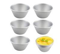 Genérico Lot de 5 moules réutilisables pour desserts tels que pudding, flamme, soufflé et tartelettes