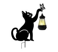 Genérico Lumière solaire extérieure décoration de lampadaire en forme de | Lampe décorative en forme de chat pour jardin, patio, véranda, terrasse, pelouse, clôture,