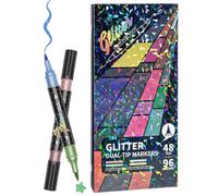 Genérico Marqueurs à pointe fine, pointes de précision et pinceau à paillettes, feutres pour coloriage pour , pour salle de classe, jardin d' , école, scrapbooking, dessin, illustrations