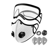 Generico Masque anti-poussière - Protection respiratoire scellée, corps en silicone de 300 g, filtration au charbon actif, lunettes anti-buée en polycarbonate | Bouclier pour les travailleurs du bois