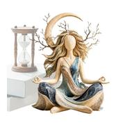 Genérico Méditation Statue Handmade Resin Religious Figurine Decoration | Goddess Statue | Handmade Resin Religious Figurine Decoration | Handmade Goddess Sculpture | for Bookshelf Nappe Home Apartm
