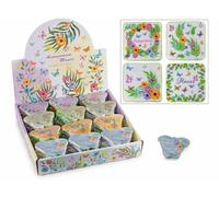 Generico Mini Serviette à imprimé Fleurs, compressée, se déploie dans l'eau Chaude, en présentoir de 36 pièces, Ouvert: cm 28 x 28 H