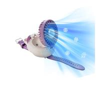 Genérico Mini ventilateur, 3 vitesses, rechargeable, pliable avec motif chat, mini ventilateur extérieur horloge pour garçons et filles, , plein air, , camping, maison