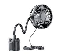 Generico Mini ventilateur porte-gobelet pour véhicules, 3 vitesses, alimentation 12 V/24 V, accessoire pour véhicule, voyage, camion, camping