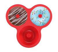Generico Moule à beignets en silicone, anti-adhésif à 3 cavités, pour friteuse à air comprimé et four, pour gâteaux, bagels, collations, cuisine, cuisine, petit déjeuner, préparation, fête, vacances