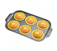 Genérico Moule à muffins en silicone 6 doublures pour cuisson | Moule en silicone antiadhésif pour muffins au beurre, desserts, friteuse à air et four