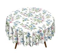 Genérico Nappe de 152 cm de diamètre, housse de protection décorative rustique lavable Boho, 152 cm Nappe ronde en tissu lavable pour cuisine, salle à manger, restaurant, pique-nique, réunion de