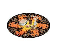 Genérico Nappe d'Halloween | Réutilisable Imperméable avec tête de mort et chauves-souris 120/150cm - Housse de table d'Halloween avec bord élastique | pour comptoir de cuisine, pique-nique d'automne