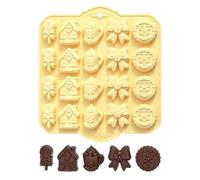 Generico Noël en silicone 20 compartiments amusants en forme de cloche | Noël bonhomme de neige et élan en silicone pour chocolat, gelée, cupcake, maison, restaurant, ferme, fêtes