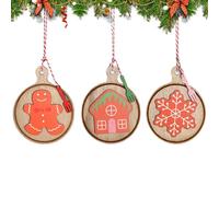 Genérico Noël | Ensemble de 3 décorations de maison en forme de flocon de neige en d'épice | Décorations d'arbre suspendues en bois, fêtes pour fenêtre, étagère, table, salon