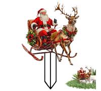 Generico Noël extérieur | Panneau décoratif en acrylique bidimensionnel | Décoratif Père Noël Renne Traîneau | pour vases de Noël Jardin Cour Sentier en Vase Pelouse Clôture