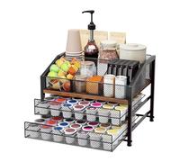 Genérico Organisateur de capsules de café - Étagère présentoir à 3 niveaux | Organisateur pour station de café | pour comptoir, armoire, étagère, mur, cuisine, bar, café