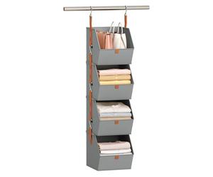 Generico Organisateur de rangement pour cintre de porte - Organisateur de sacs à 4 niveaux de boîtes en tissu, solution | Unité de concept d'organisation organisationnelle SOS