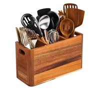 Genérico Organisateur d'ustensiles avec poignée et compartiment rustique | Porte-outils de comptoir Décoration de cuisine pour cuillères, spatules et outils de cuisine