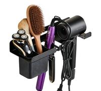 Generico Organisateur mural pour outils pour cheveux - Rack monté | Porte-objets de salle de bain antidérapant avec installation sans trace et vis, design pour toilette, salon, dortoir et Appar