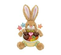 Generico Panier lapin de Pâques 10,24 x 7,09 x 4,33 pouces - Pour bonbons | Coquetier tressé à la main | Conteneur pour friandises au chocolat printemps | Panier de lapins en peluche