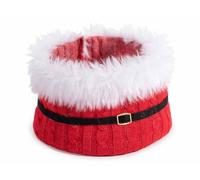 Generico Paniers de Noël en Maille avec Bord en Fausse Fourrure Douce et Ceinture à Boucle de père Noël, Lot de 6 pièces, Ø 20 cm x 15 H, décoration pour la Maison