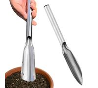 Generico Pelle pour terreau - Outils de plantation et de tombe en acier inoxydable - Pelle de jardin - Pour ferme, serre, aménagement paysager, balcon, terrasse