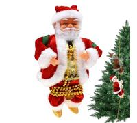 Genérico Père Noël escalade sur corde | Décoration de Noël électrique musicale - Corde électrique de Santa Grimpeur | pour extérieur, intérieur, porche, plafond, escalier, balcon de Noël