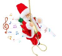 Generico Père Noël grimpeur | Décoration musicale éclairée pour les fêtes | Ornement suspendu du Père Noël, pour maison en plein air, porte jardin, arbre fenêtre