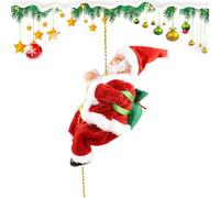 Genérico Père Noël grimpeur musical - Décoration de Noël avec piles - Porte de Noël - Pour collectionneurs, hôtes, maison, hôtel, bureau, réunions de famille