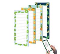 Genérico Petit bloc de notes - 4 pièces facile à déchirer, motif fruits, rayures multifonction pour travail et étude, pour la maison, l'école, le bureau, les voyages, le travail , les études