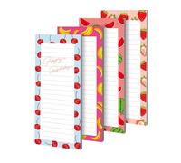 Genérico Petit bloc-notes - 4 pièces facile à déchirer, motif fruit, carnets en papier avec impression | pour maison, école, bureau, voyage, liste de courses, femmes
