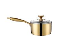 Generico Petite casserole avec couvercle en acier inoxydable avec poignée de 16 cm, essentielle pour une chaleur uniforme, design durable de la casserole idéale pour le restaurant, taille L